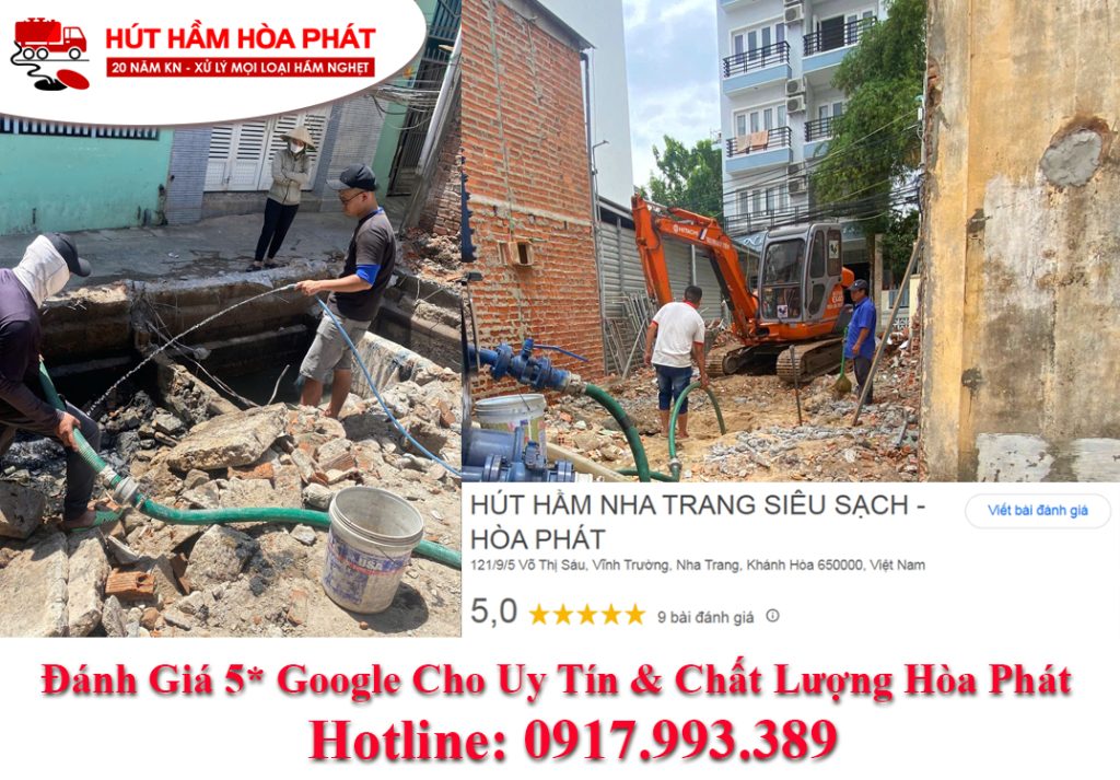 Đánh giá 5 * Google cho uy tín & chất lượng dịch vụ hút hầm cầu Hòa Phát NT Khánh Hòa