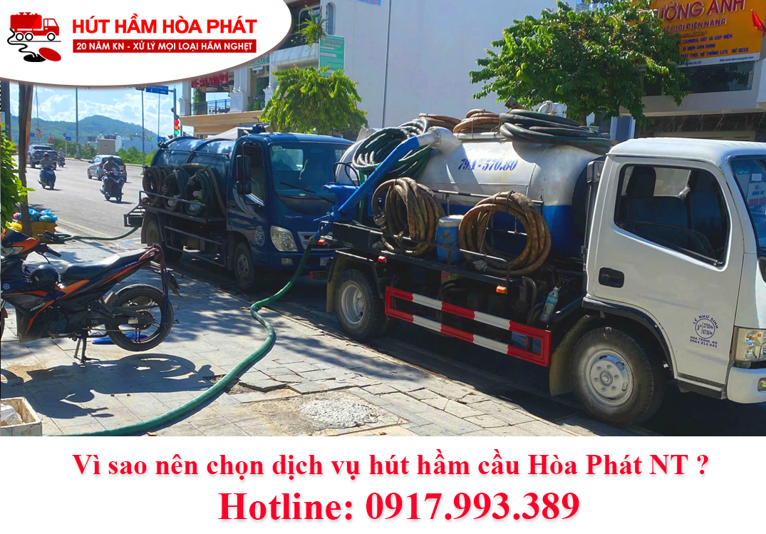 Dịch vụ hút hầm cầu Cam Ranh – Cam Lâm có mặt nhanh trong 30 phút, xử lý triệt để
